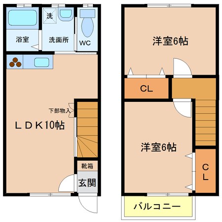 メゾネット椿原の物件間取画像